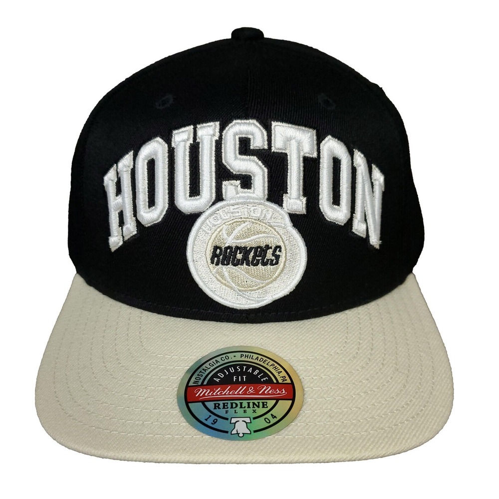 Houston Rockets Mitchell & Ness NBA Redline Snapback Hat Cap 3D Logo Black NWT